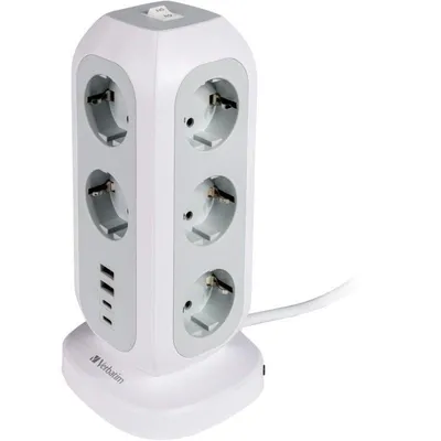 Steckdosenleiste Verbatim UE EUPT-01 11 Steckplätze 2 USB-A 2 USB-C Schalter Schutz