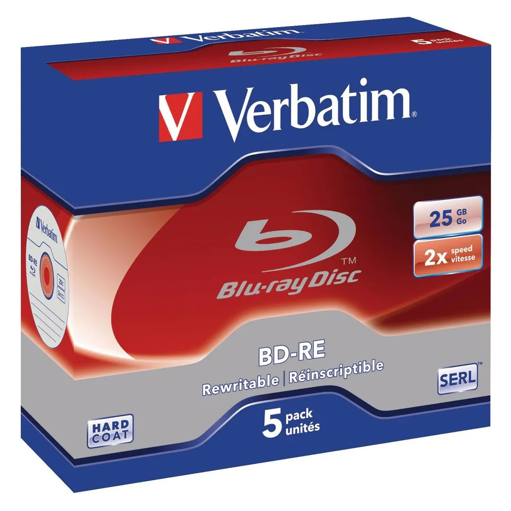 BD-RE SL 25GB 2x 5er-Pack Jewel Case Blu-Ray-Rohlinge