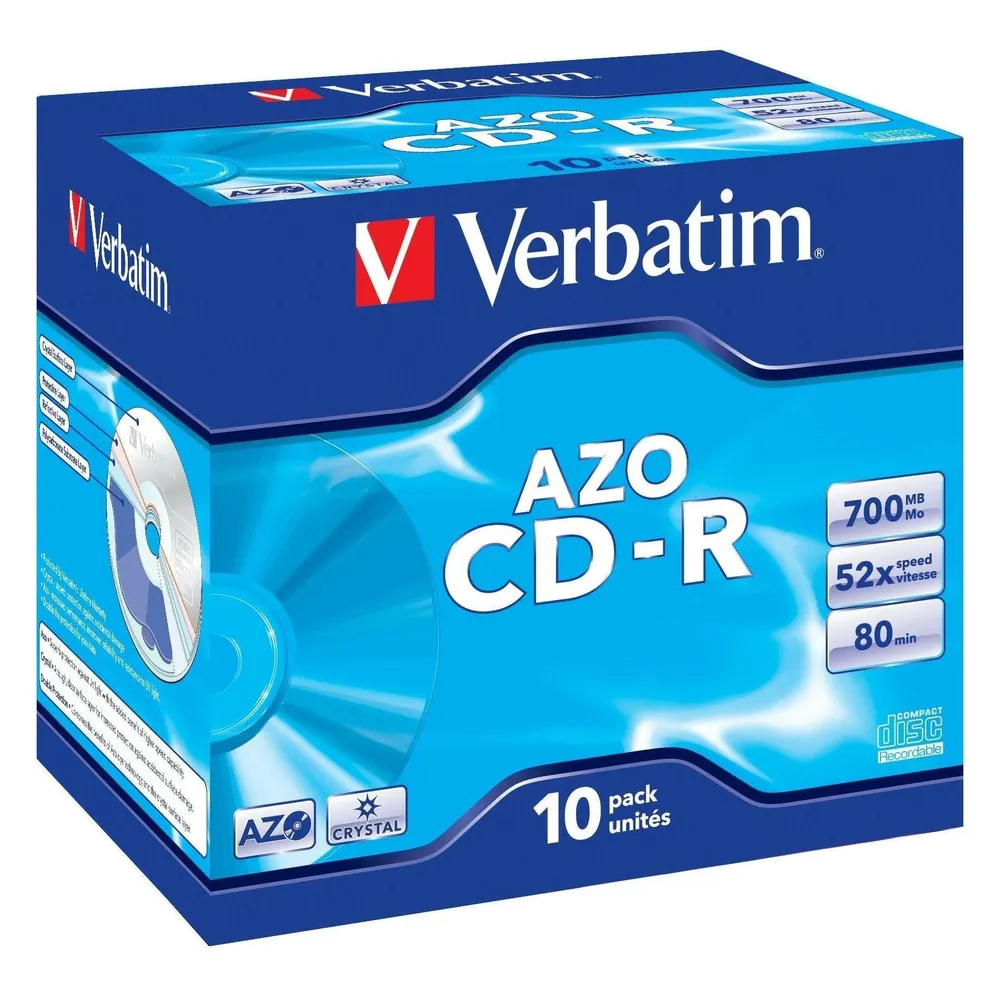 CD-R AZO Crystal 700MB 52X 10er-Pack CD-Rohlinge