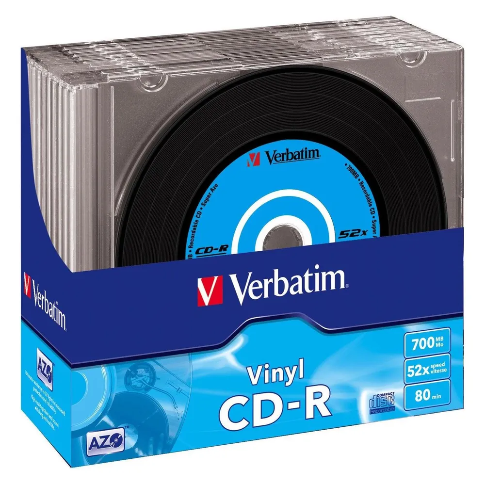 CD-R AZO Data Vinyl 700 MB 52X 10er-Pack CD-Rohlinge