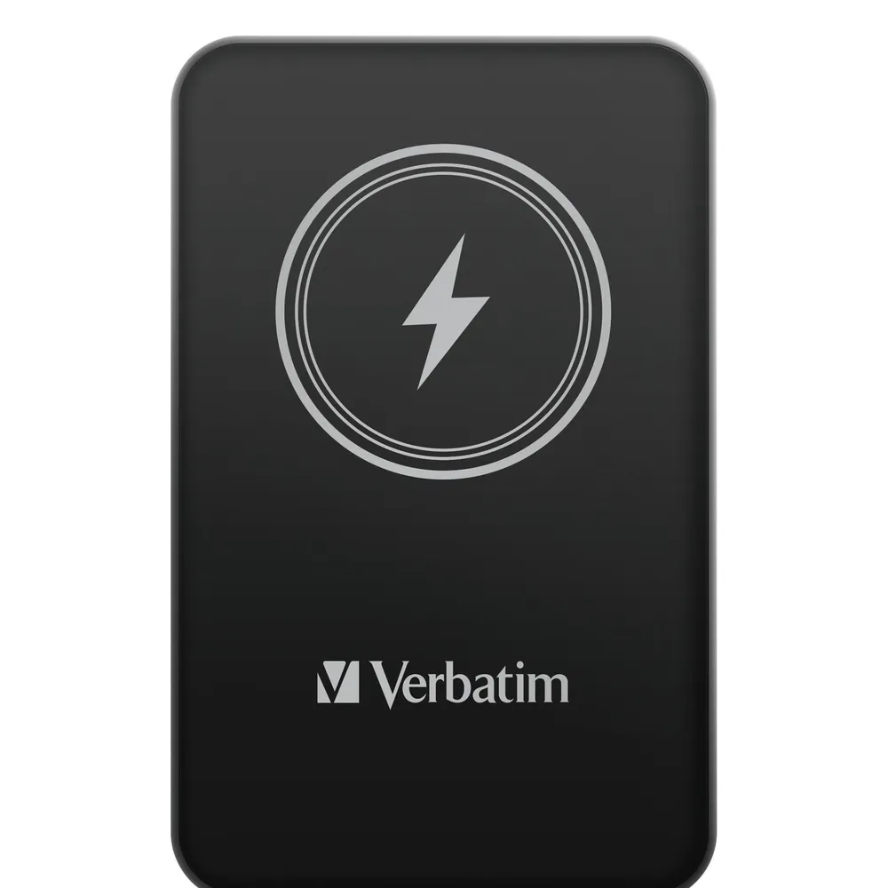 Charge 'n' Go Power Bank 5000 mAh magnetisches kabelloses Laden, Schwarz