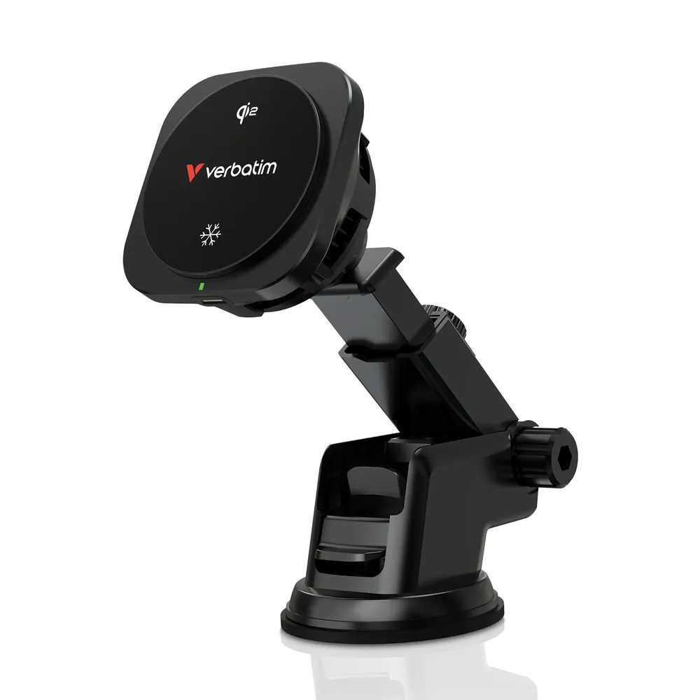 Drahtloser Lader Verbatim Charge 'n' Drive Qi2 für Auto USB Schwarz