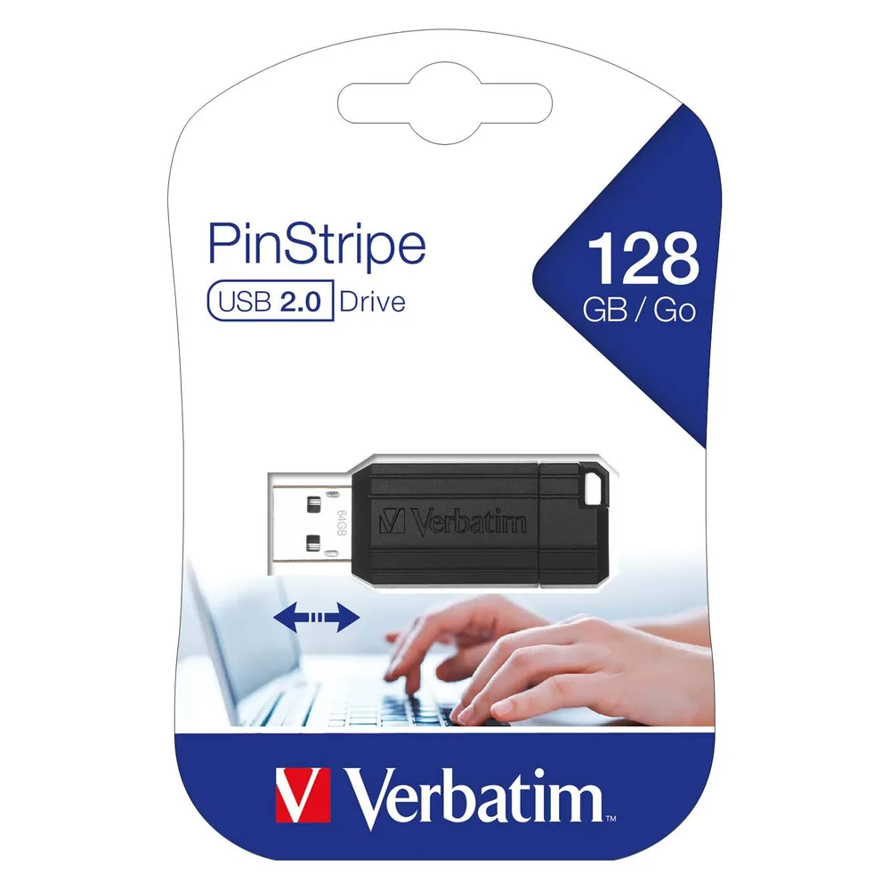 PinStripe USB 2.0 128 GB schwarz USB-Stick