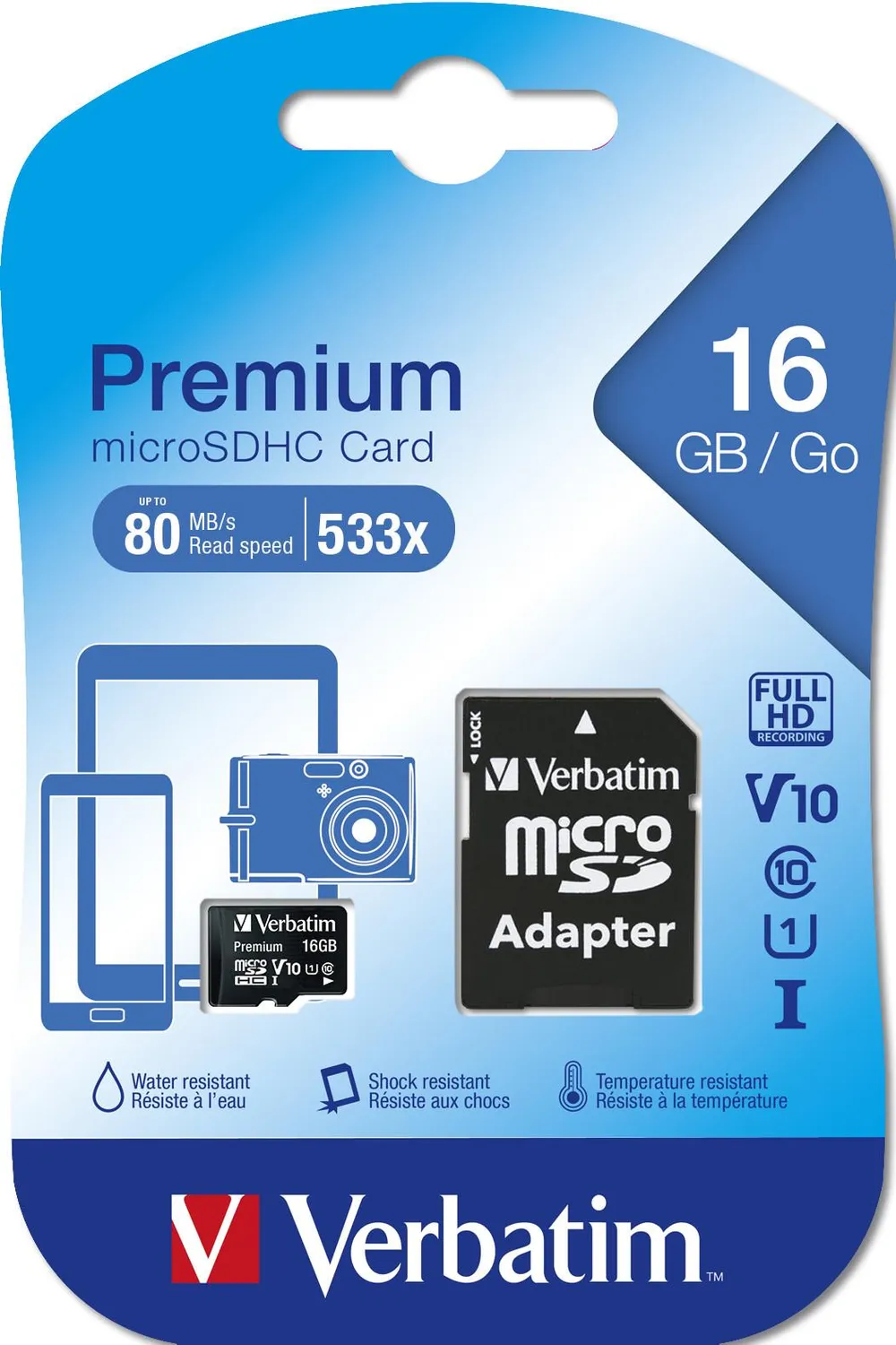 Premium 16GB C10/U1 + Adapter micro SDXC Speicherkarte