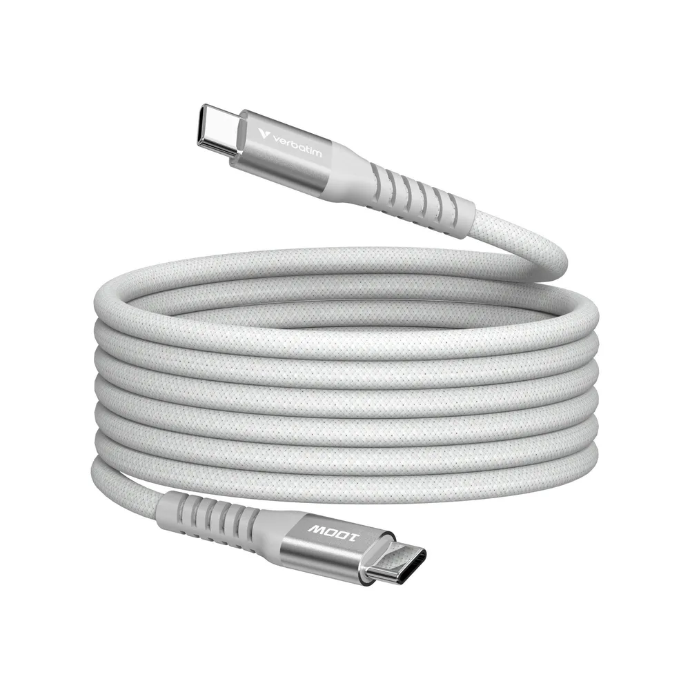 Sync & Charge Magnetkabel - 100W, USB-C auf USB-C, 1,2m, Grau