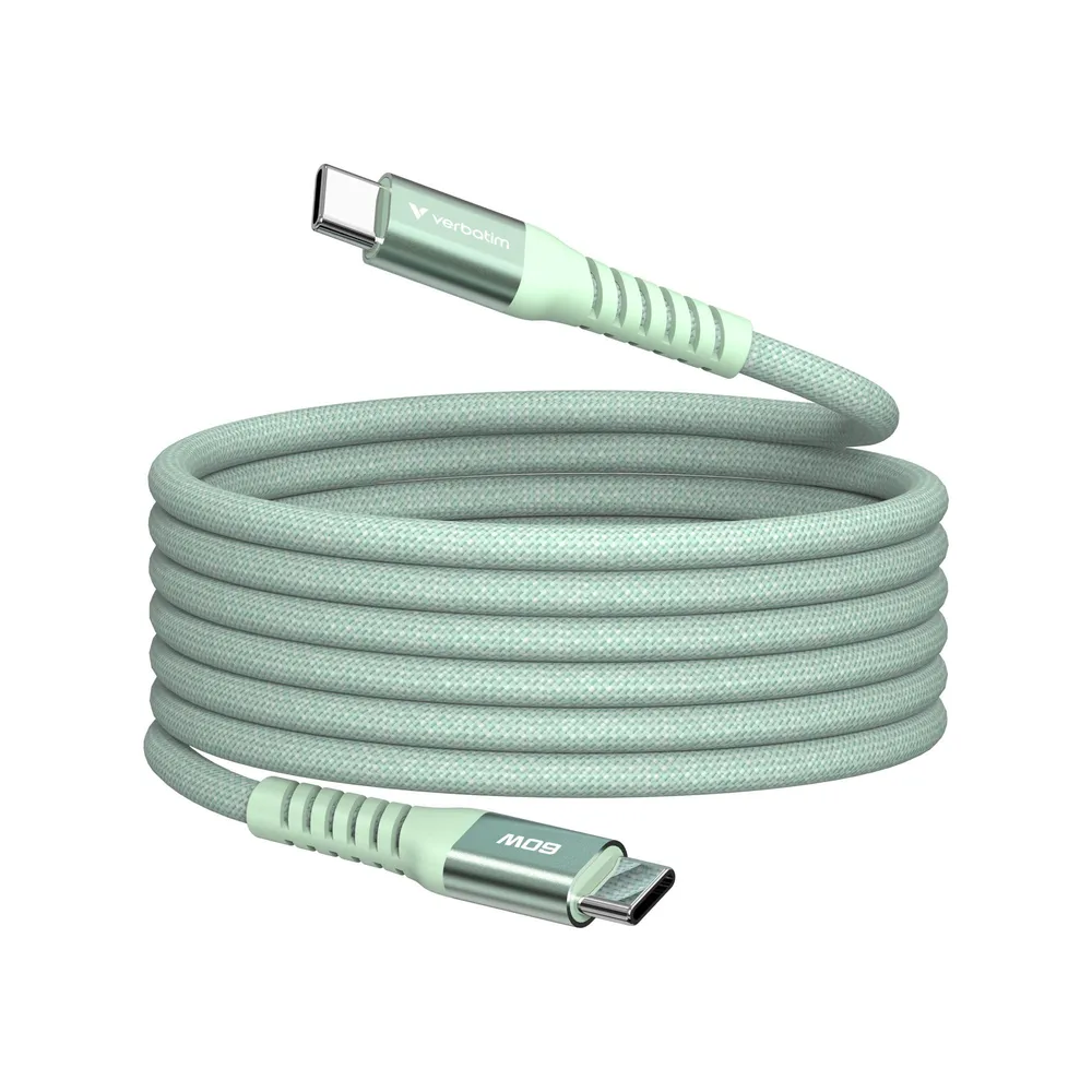 Sync & Charge Magnetkabel - 60W, USB-C auf USB-C, 1,2m, Grün