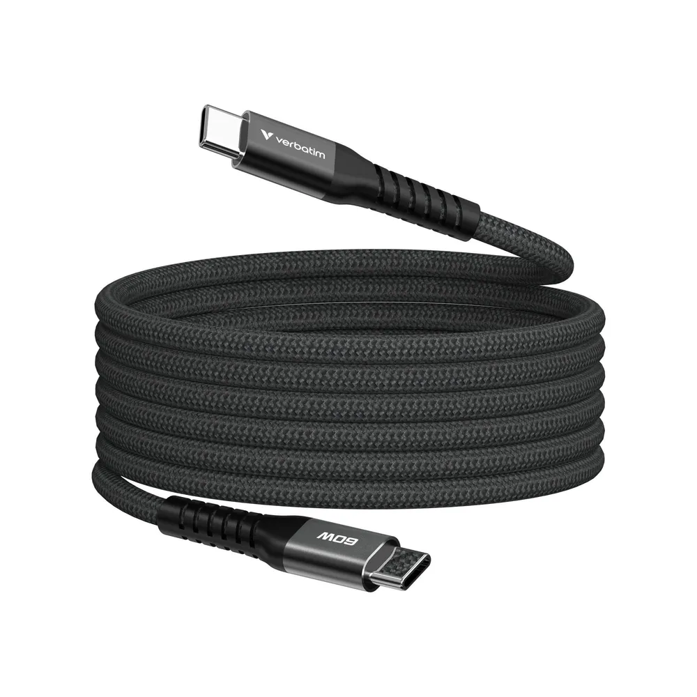 Sync & Charge Magnetkabel - 60W, USB-C auf USB-C, 1,2m, Schwarz