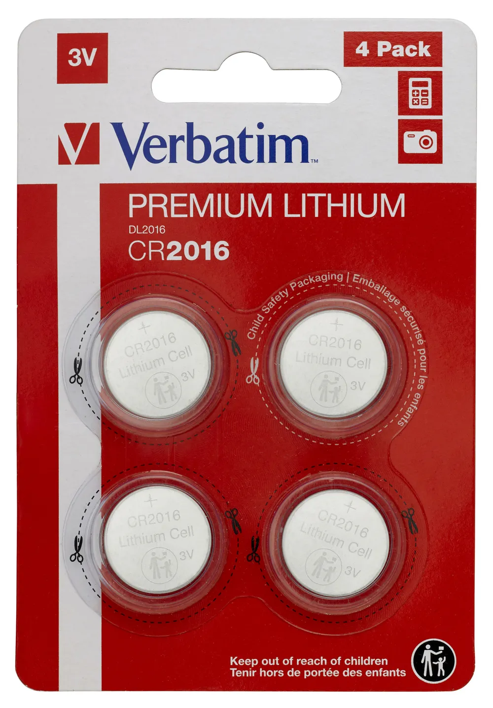 Verbatim Verbatim 49531 Batterie CR2016 Verbatim Lithiumbatterien 4er Pack. 3V Akku