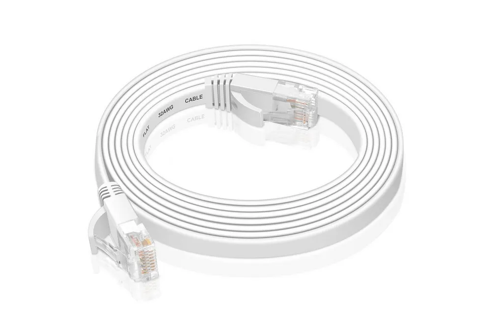 VERCO Cat 6 Netzwerkkabel flaches LAN-Kabel, RJ-45 (Ethernet), (500 cm), 10 / 100 / 1000 Mbits Geschwindigkeit bis 1 Gbits UTP Patchkabel