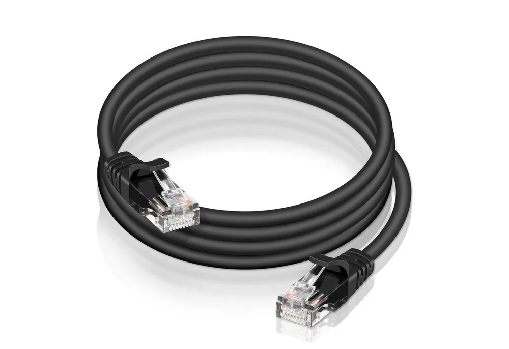 VERCO Cat 6 Netzwerkkabel rundes LAN-Kabel, RJ-45 (Ethernet), (5000 cm), 10 / 100 / 1000 Mbits Geschwindigkeit bis 1 Gbits UTP Patchkabel