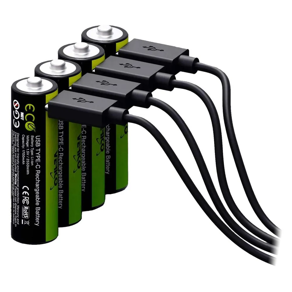 VERICO Li-Ion-Akku Loop Energy AA, mit USB-C Buchse, 4er Pack
