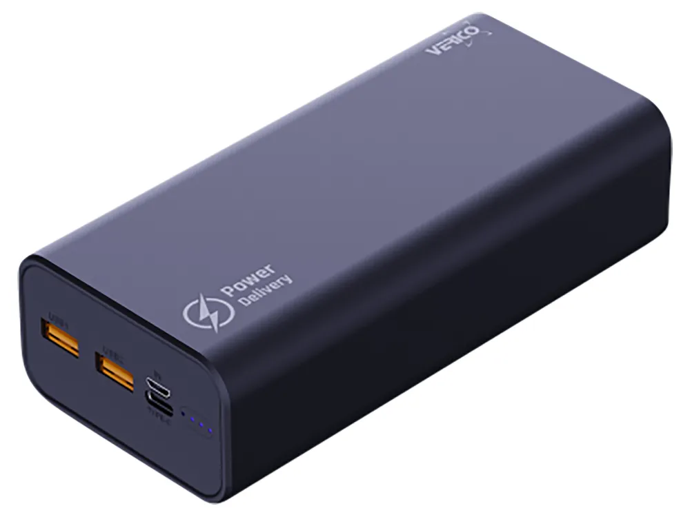 VERICO Powerbank POWERPRO PD V2, 22,5W, 24.000mAh, 2xUSB-C, 1xMicro-USB, 1xTyp-C