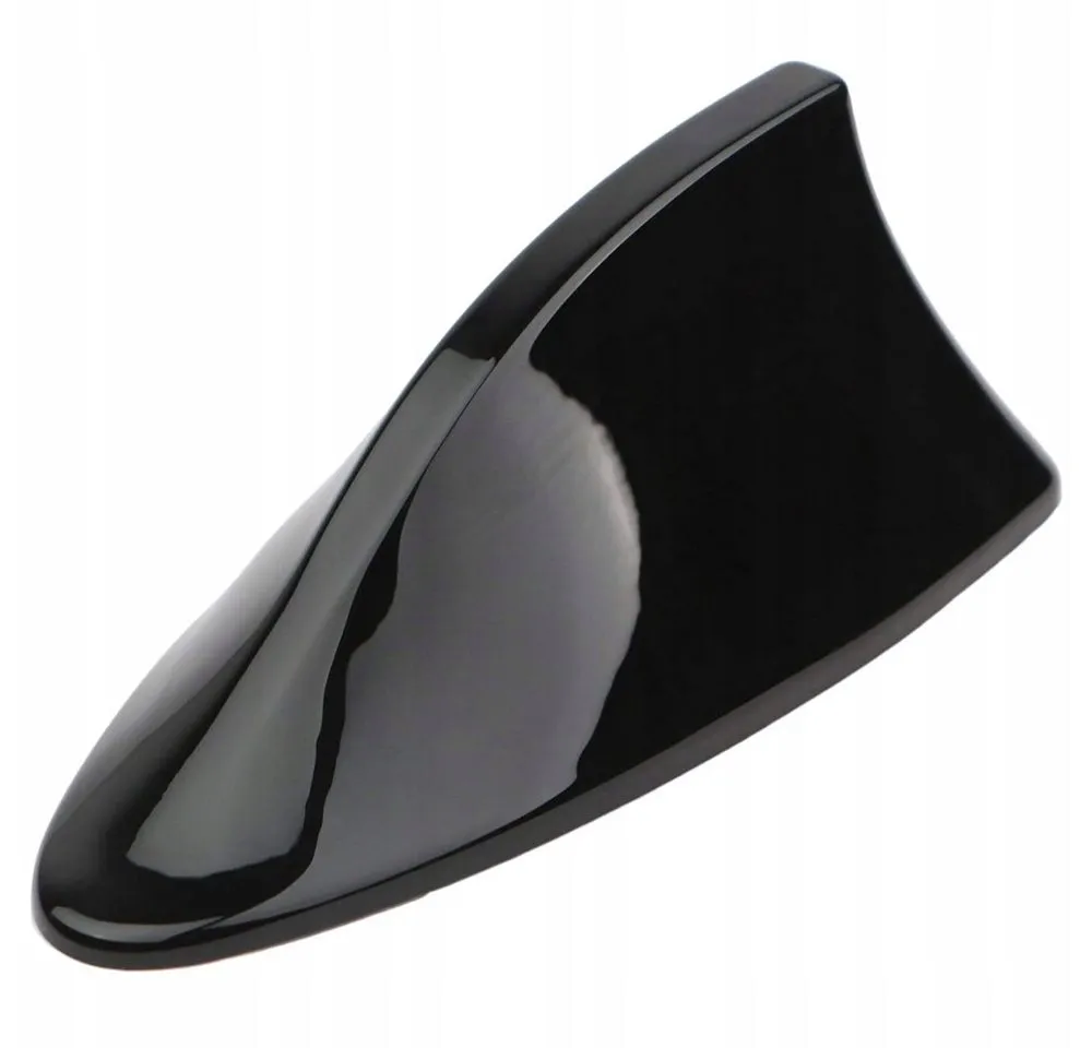 VERK GROUP Auto Haifisch Antenne Shark AM/FM Dachantenne Universal Schwarz Dachantenne (für PKW, Limousinen, Kombis, SUV, Fahrzeugnachrüstung), Haifischflossen-Design, werkzeuglose Montage