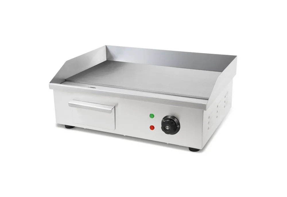 vertes Elektrogrill Grillplatte Bratplatte Plancha Grill Elektrisch 3000W, 3000 W, Edelstahl Grillfläche Flach 55x35cm