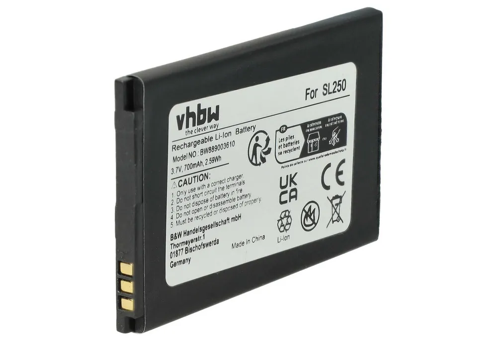 vhbw Akku Ersatz für Bea-Fon SL250 für Smartphone / Mobilfunk (700 mAh, 3,7 Smartphone-Akku Akku Li-Ion 700 mAh (3,7 V, 1 St), Leistungsfähiger Austausch-Akku für Telefon, Smartphone