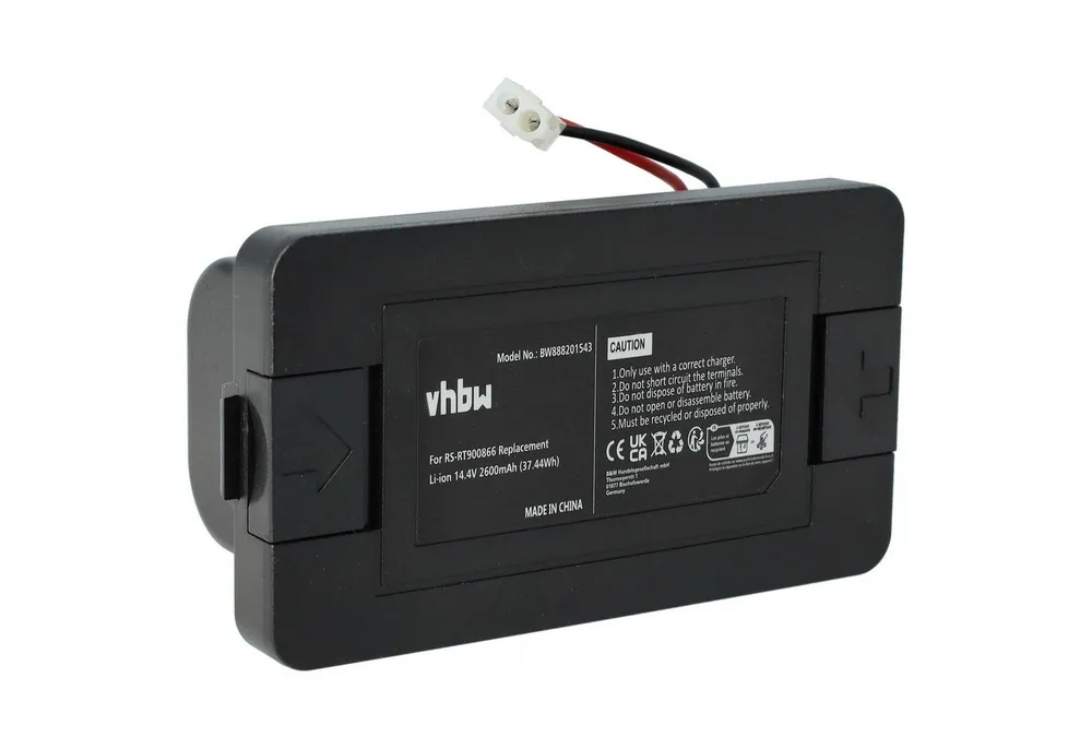 vhbw Akku Ersatz für Rowenta RS-RT900866 für Saugroboter (2600 mAh, 14,4 V, Staubsauger-Akku Akku Li-Ion 2600 mAh (14,4 V, 1 St), Leistungsfähiger Austausch-Akku für Ihren Saugroboter