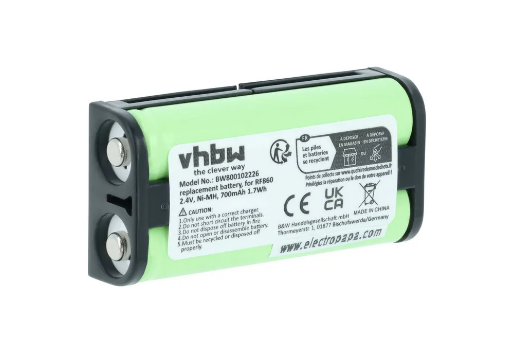 vhbw Akku Ersatz für Sony BP-HP550-11 für Kopfhörer / Mobilfunk (700 mAh, Akku Akku NiMH 700 mAh (2,4 V, 1 St), Leistungsfähiger Austausch-Akku für schnurlosen Kopfhörer, Headset