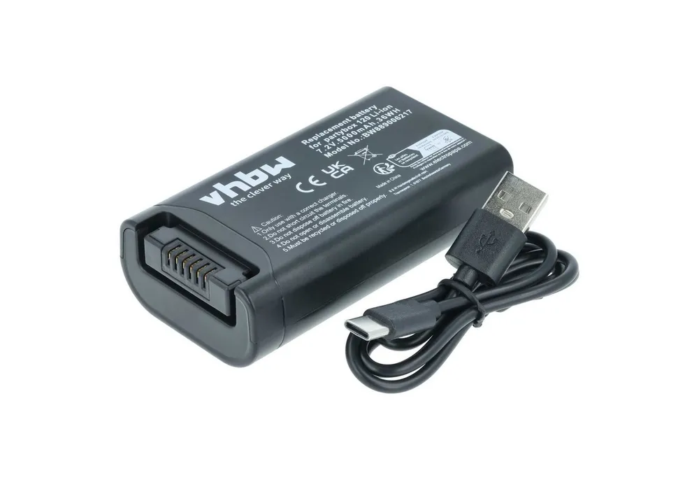 vhbw Akku passend für JBL Club 120 Lautsprecher (5000 mAh, 7,2 V, Li-Ion) Akku Akku Li-Ion 5000 mAh (7,2 V, 1 St), Leistungsfähiger Austausch-Akku für Outdoor Lautsprecher