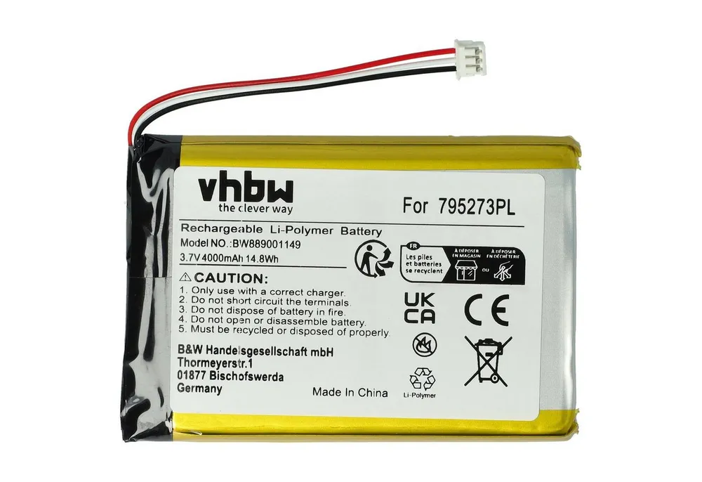 vhbw Akku passend für Tigerbox Touch (4000 mAh, 3,7 V, Li-Polymer) Akku Akku Li-Polymer 4000 mAh (3,7 V, 1 St), Leistungsfähiger Austausch-Akku für Hörspielwürfel, Wiederaufladbar