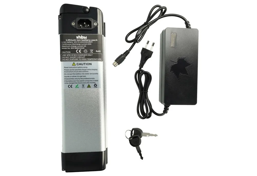 vhbw Akku passend für ZhenLong ZL0710 Fahrrad / E-Bike (10,4 Ah, 24 V, E-Bike Akku Akku Li-Ion 10400 mAh (24 V, 1 St), Leistungsfähiger Sattelrohr-Akku für Pedelec, Elektrofahrrad, E-Bike