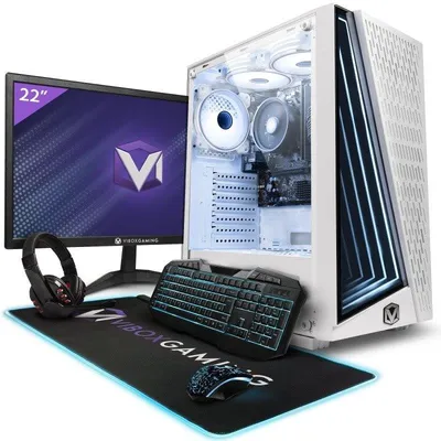 Vibox I-90 Gaming PC AMD Ryzen 3 3200G 8GB 480GB SSD Linux Mint 21,5" Monitor WiFi RGB