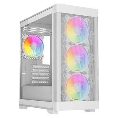 Gehäuse VIDA Zephyr V2 Tower Weiß Micro ATX Mini-ITX Gehärtetes Glas