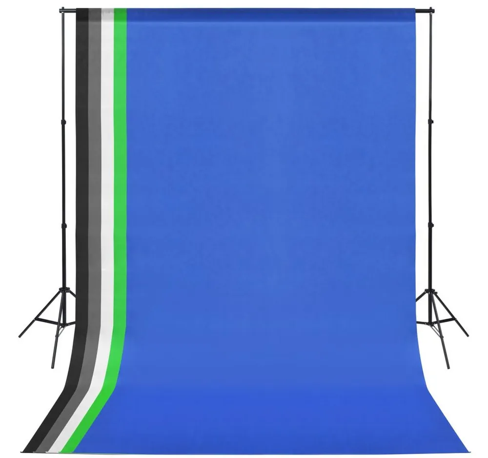 vidaXL Fotohintergrund Fotostudio Set mit 5 farbigen Hintergründen und einstellbarer Aufhängu