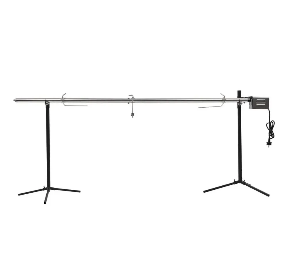 vidaXL Grillkamin Automatischer Grillspieß mit Motor Edelstahl 207×45×81 cm