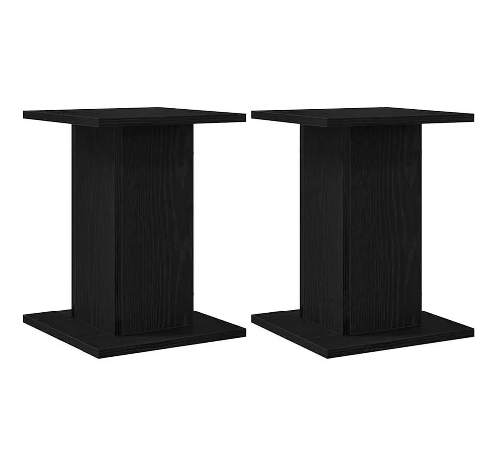 vidaXL Lautsprecherständer Lautsprecherständer 2 Stk. Schwarz Eichen-Optik 30 x 30 x 40 cm, (2-tlg)