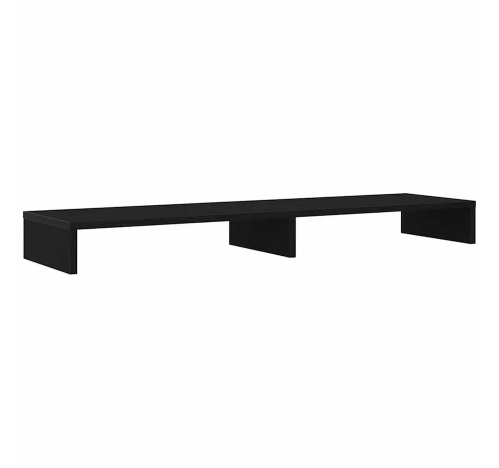 vidaXL Monitorständer Monitorständer Schwarz Eichen-Optik 100x27x10 cm Holzwerkstoff