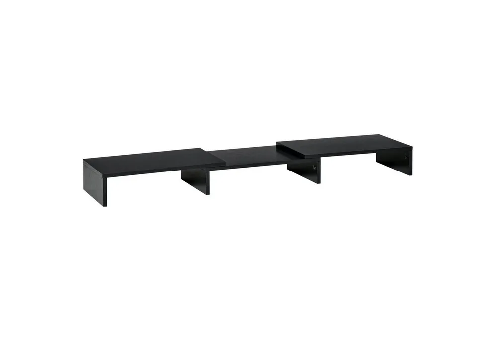 Vinsetto Monitor-Halterung Monitorständer, (Set, 1-tlg., Monitorständer, Monitorständer verstellbar doppelter Bildschirmständer Holzregal)