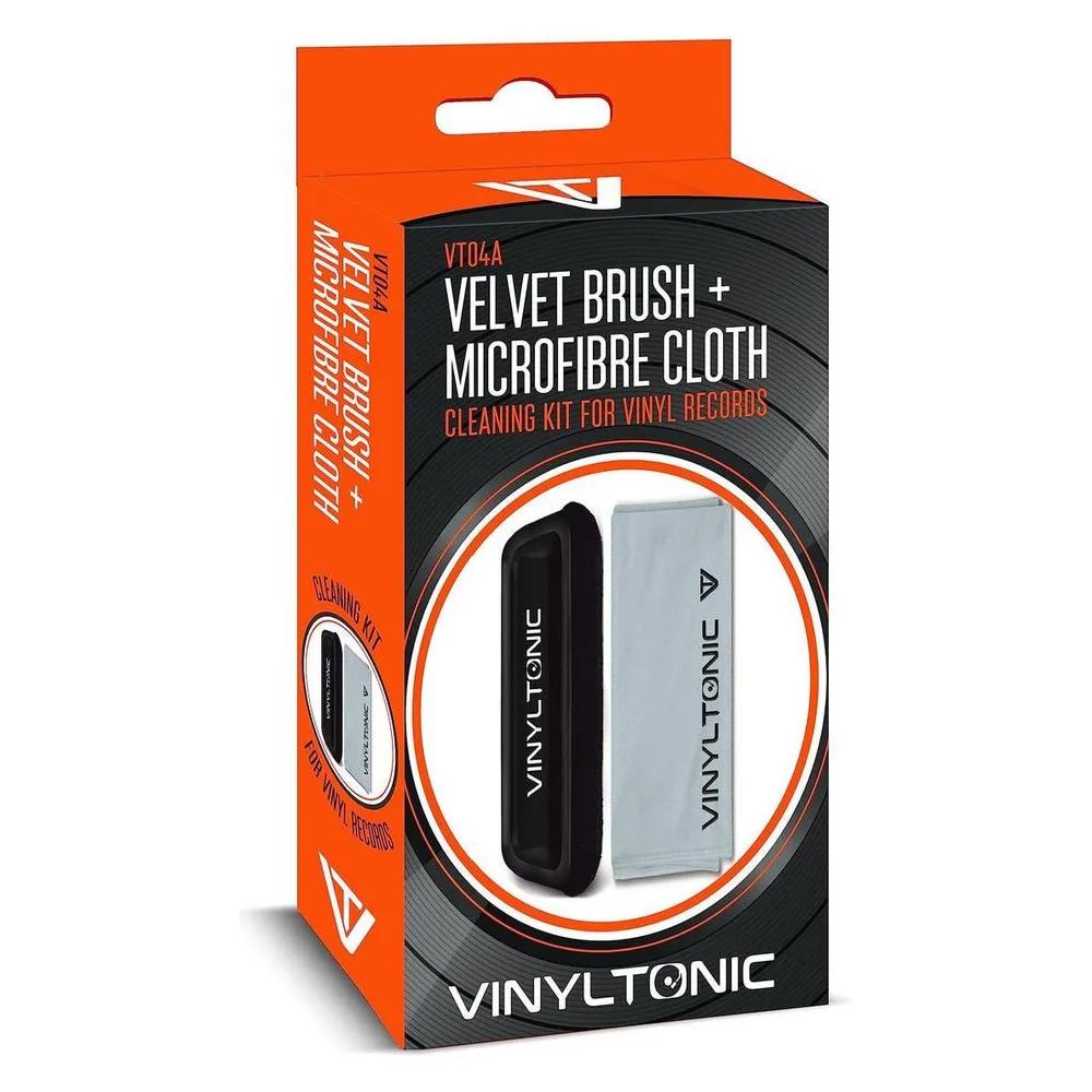 Vinyl Tonic Vinyl Record Cleaning Kit - Velvet Brush And Microfibre Cloth