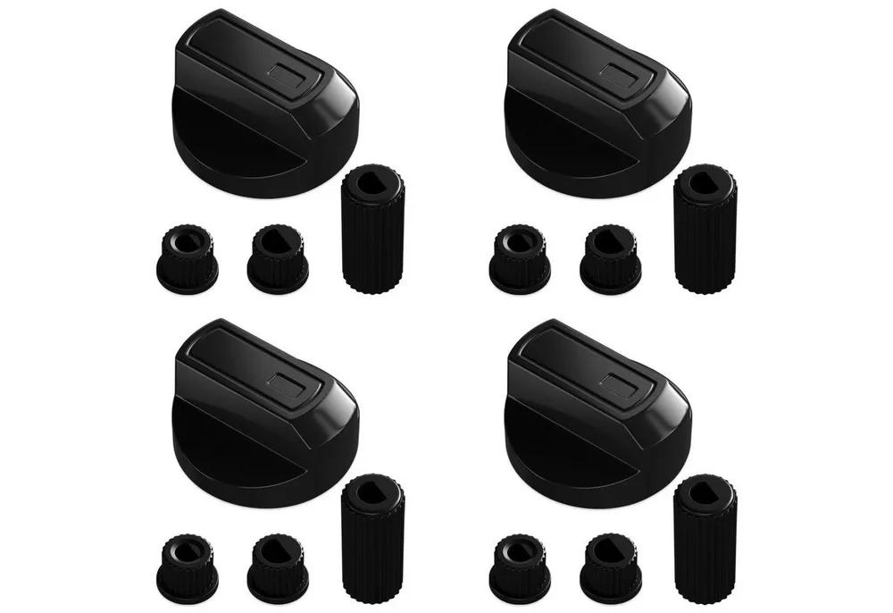VIOKS Kochfeld-Adapter Knebelset universal, 38mmØ schwarz 16-teilig für Kochfeld alle Marken