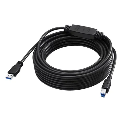 Vision USB Kabel 10 m USB C auf USB B 3.2 Gen 1 Schwarz