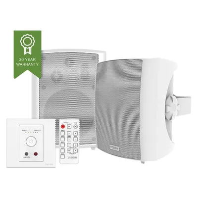 Lautsprecher Vision 3-Wege kabelgebunden 50 W weiß mit Tweeter und Woofer
