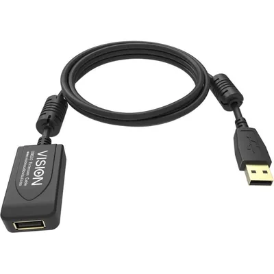 Kabel USB Vision TC 5MUSBEXT+/BL 5 m USB 2.0 Schwarz