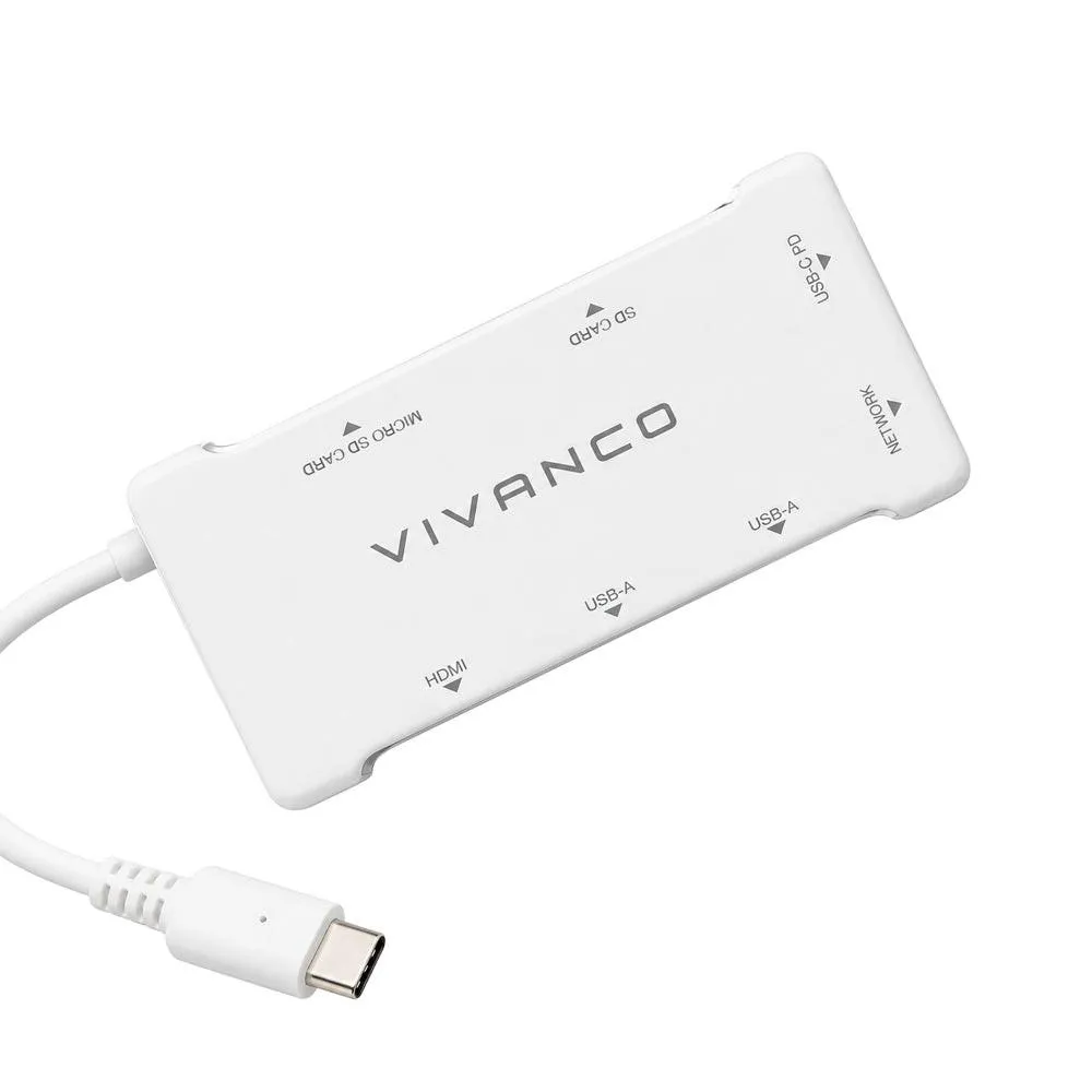 7-in-1-USB-Typ-C-Adapter Weiß USB-Hub