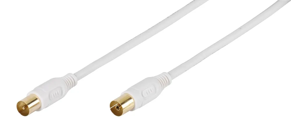Antennenkabel (männlich/weiblich) TV/Radio, 90 dB, weiß