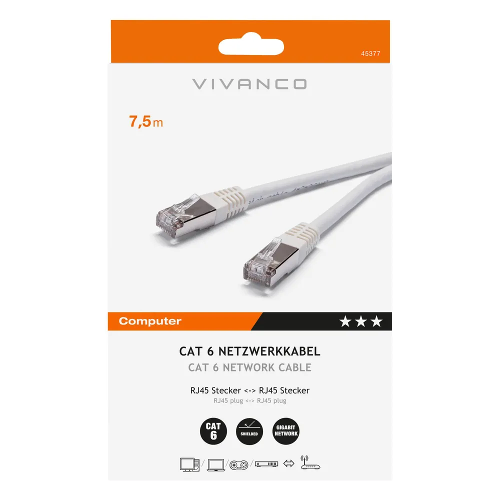 CAT6 Netzwerkkabel, 7,5m (45377)
