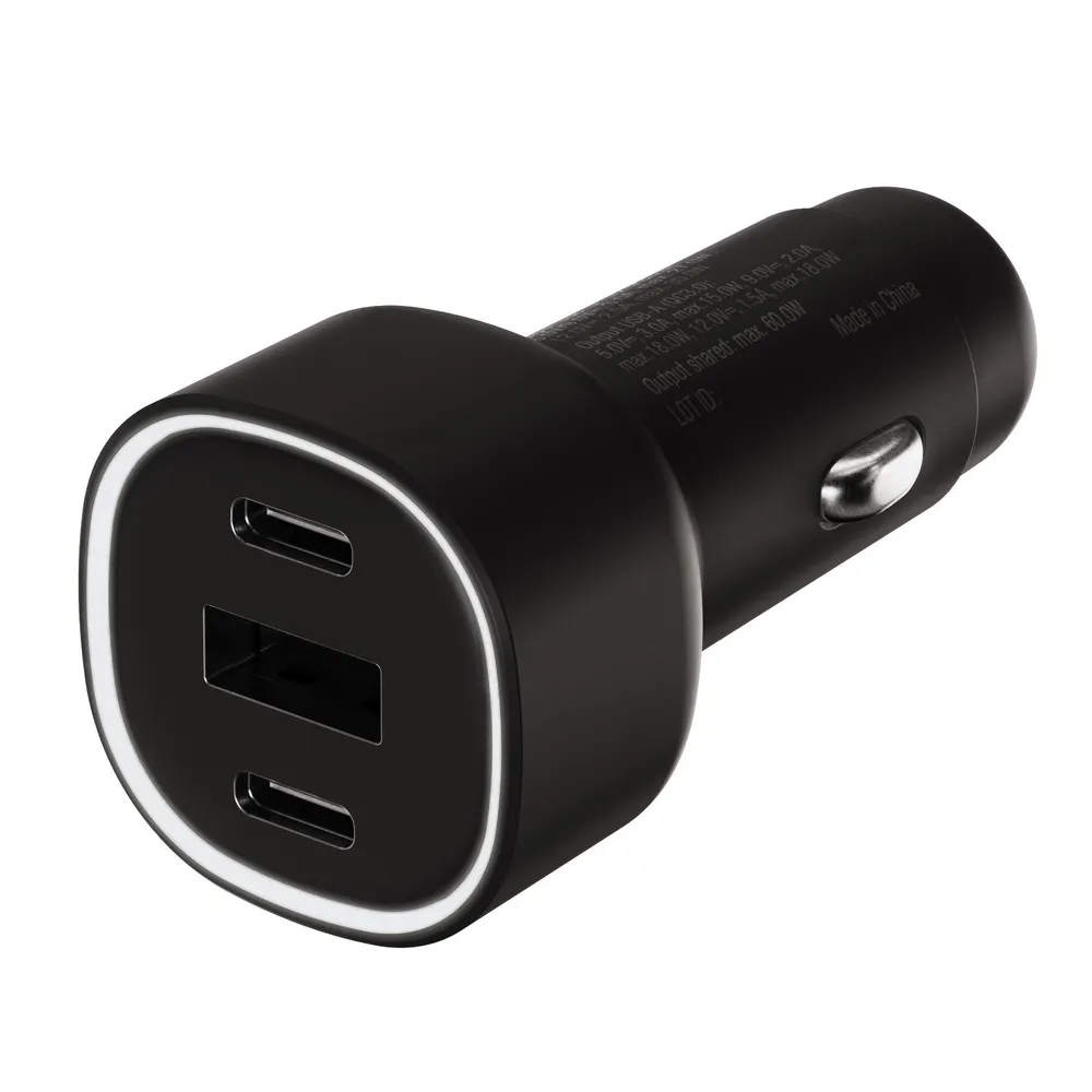 Dreifach USB PD Kfz-Schnellladegerät – 60W (64341) Autoladegerät