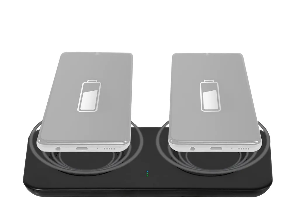 Dual Wireless Fast Charger, induktives QI Ladepad, USB Type-C™, 2x 10W (61339)