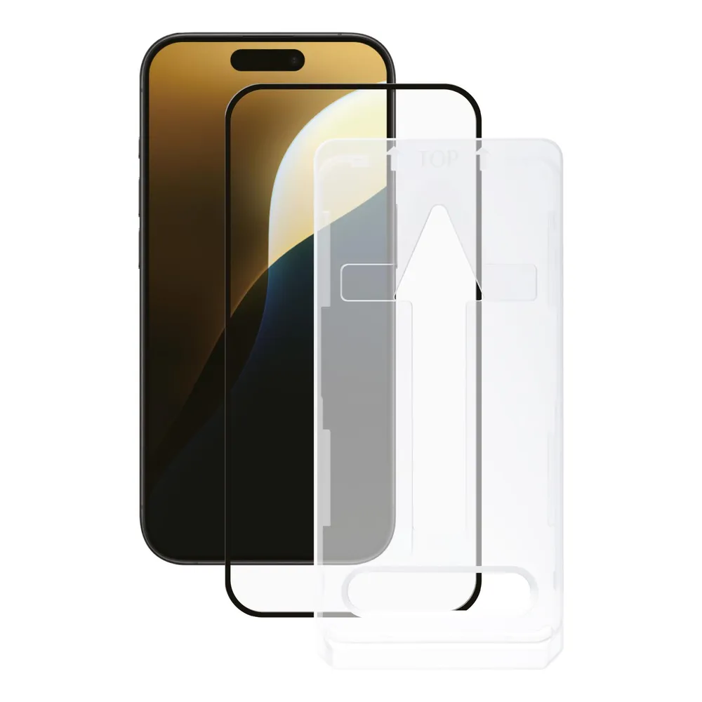 Full Screen Displayschutzglas für iPhone 16 Pro Max, Easy Applikator Installation (64240)