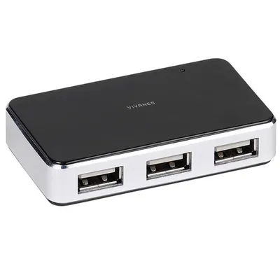 High Speed USB 2.0 HUB, 4-Port, aktiv, inkl. Netzteil, Metallgehäuse (36662)