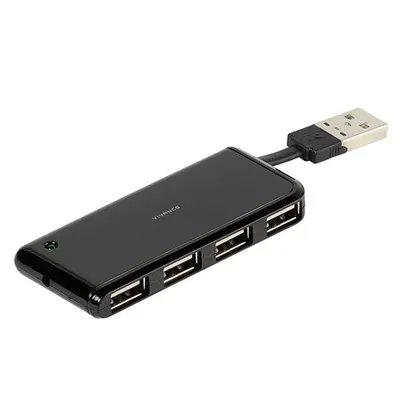 High Speed USB 2.0 Hub 4-Port mit integriertem USB-Anschluss (36660)
