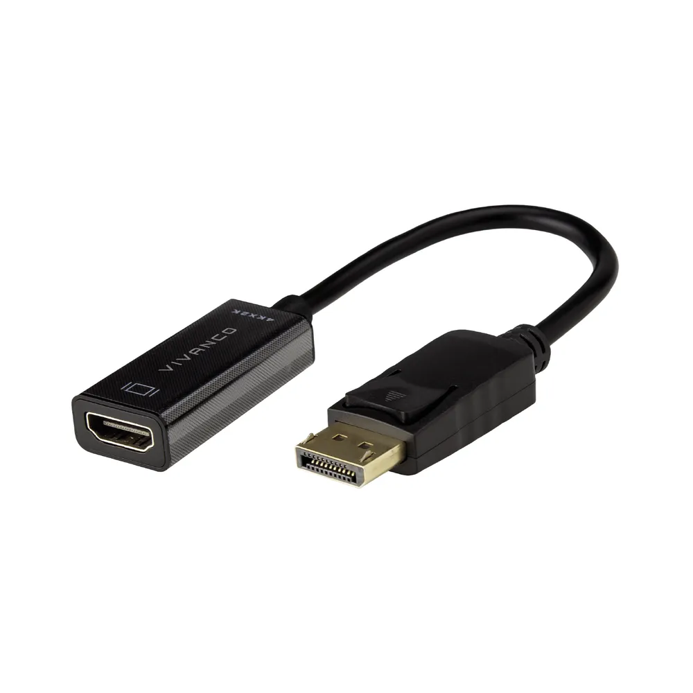 Hochwertiger 0,1 m DisplayPort-auf-HDMI-Adapter, Stecker auf Buchse, kompatibel mit 4K