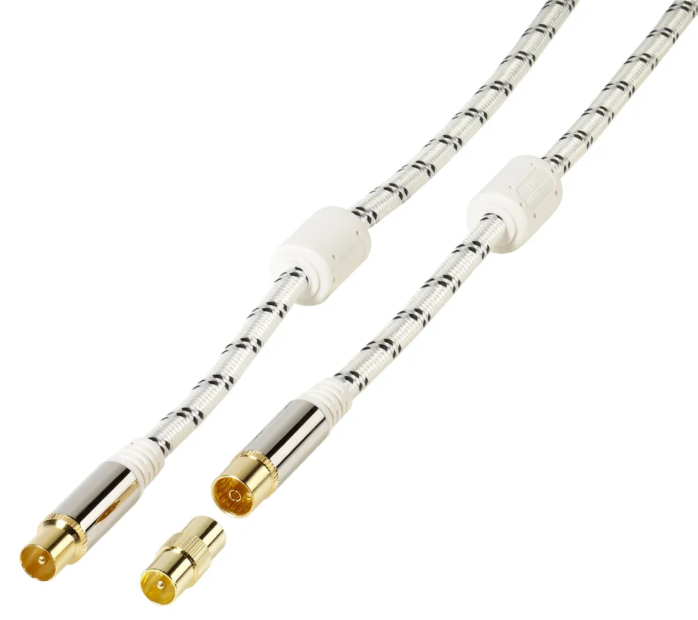 HQ Antennenkabel 120 dB, vergoldet mit hochwertiger Nylonummantelung, 3m (48145)