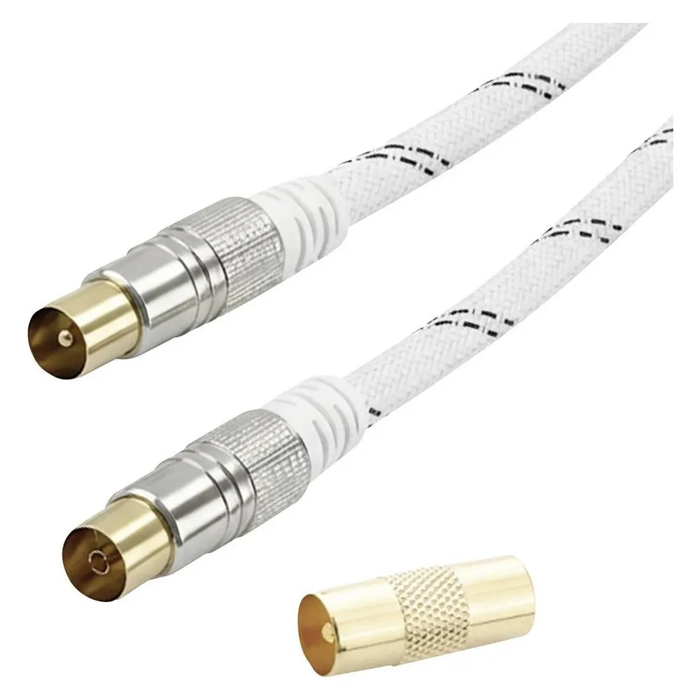 HQ Antennenkabel 120 dB, vergoldet mit hochwertiger Nylonummantelung, 3m