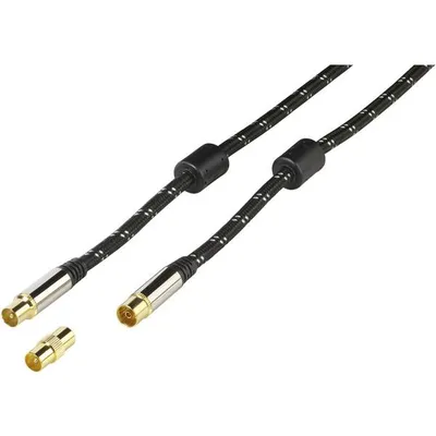 HQ Antennenkabel 120 dB, vergoldet mit hochwertiger Nylonummantelung, 3m (48139)