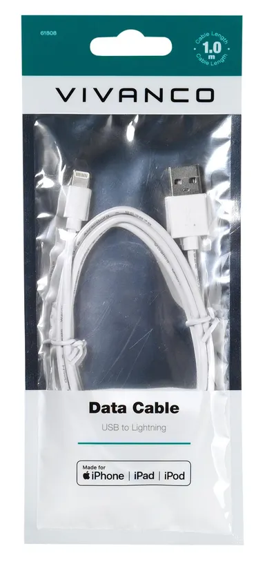 Lightning USB Datenkabel für Apple iPhone / iPad mit Lightning Anschluss, 1m (61808)