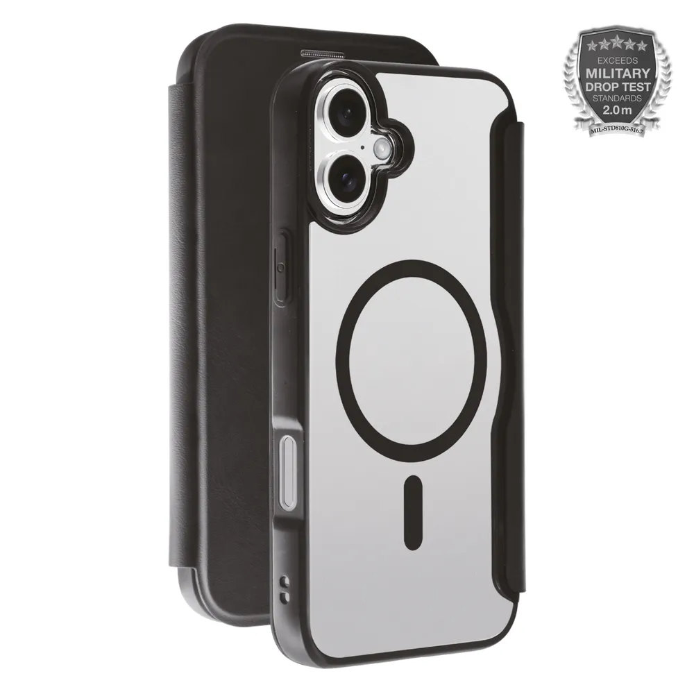 MAG PREMIUM Wallet für iPhone 16 Plus, 2.0m Drop-Protection, MagSafe Suport (64235) Handyhülle